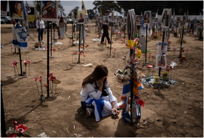 Memorial site after the October 7 massacre